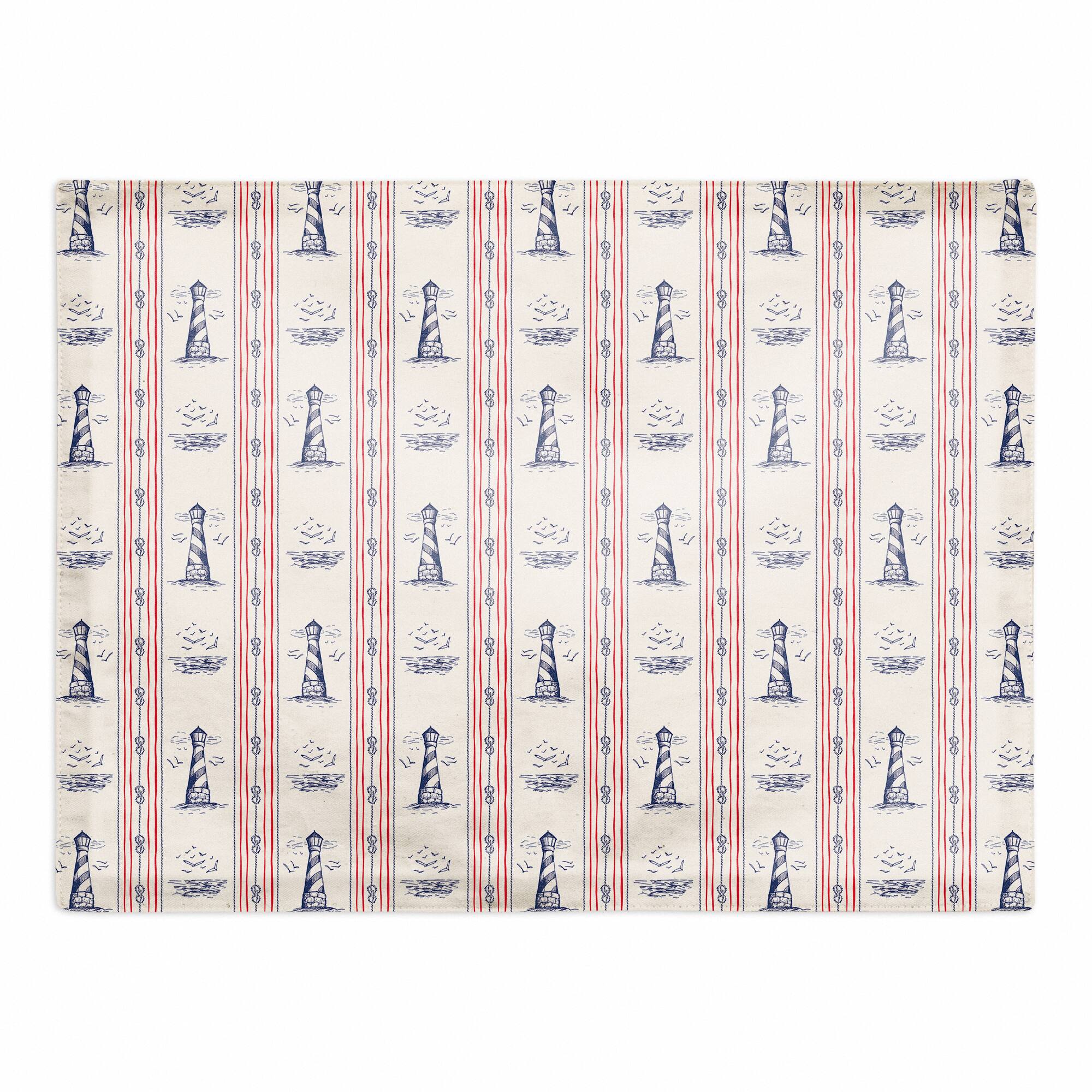 18" Nautical Lighthouses Poly Twill Placemat
